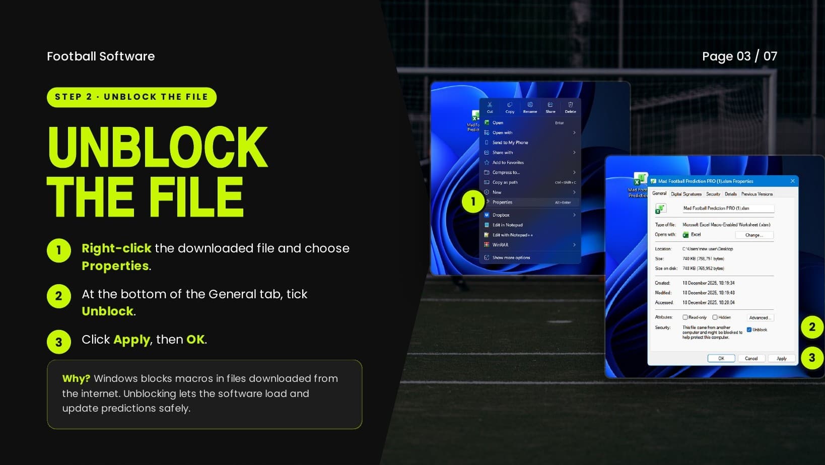 Unblock: illustrated football software guide, page 3 of 7. Instructions below.