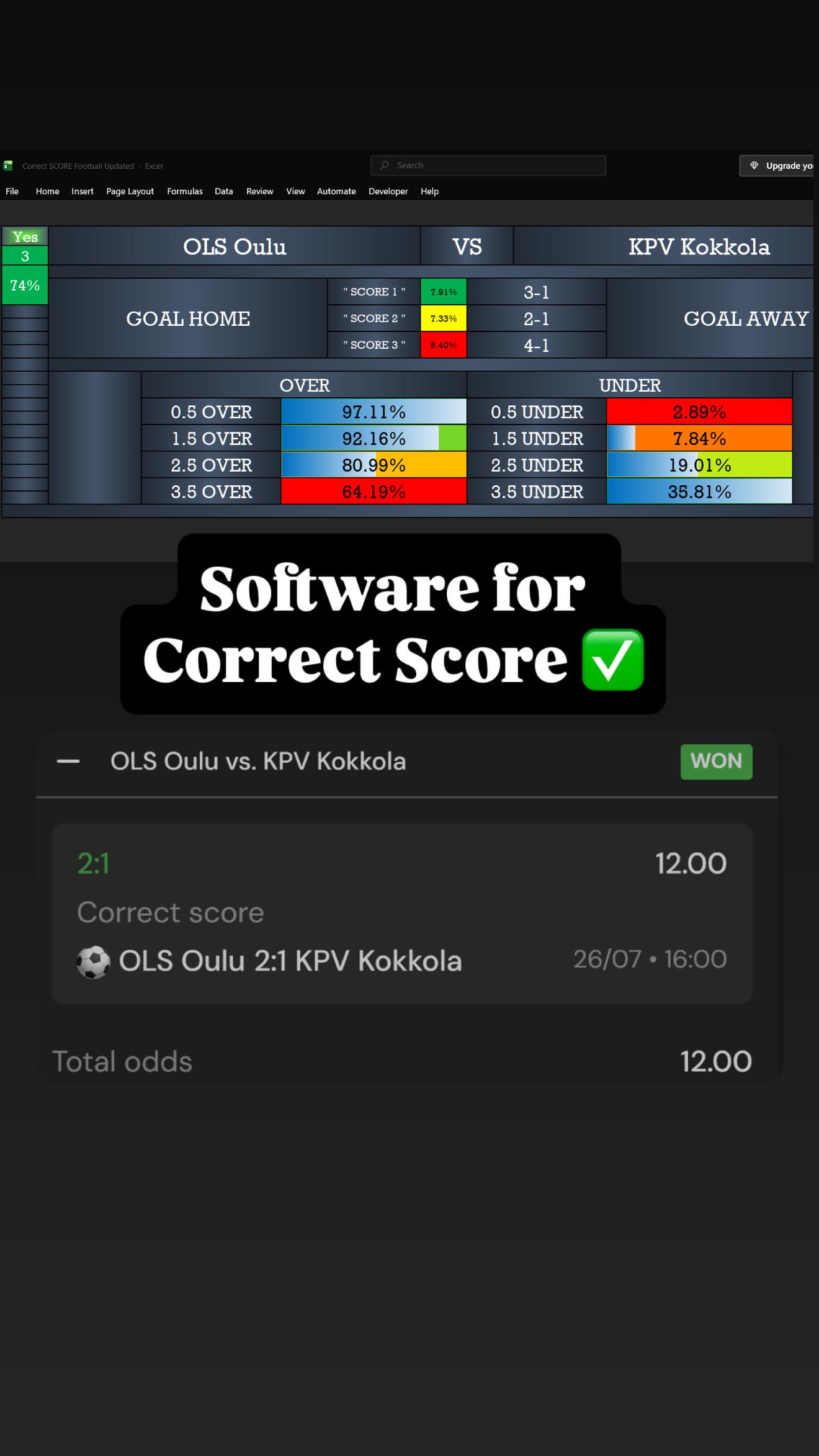How to Get 1x2 Correct Score Predictions from AI Software