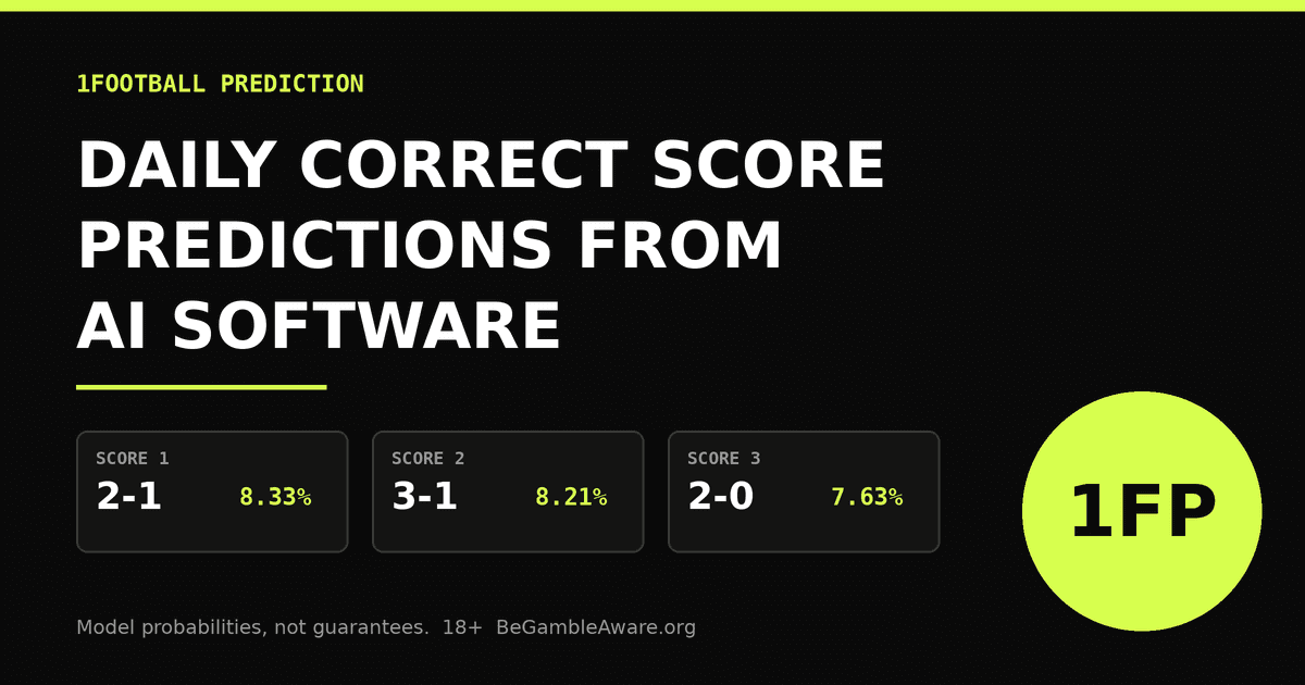 1Football Software: Daily Correct Score Predictions From AI Software